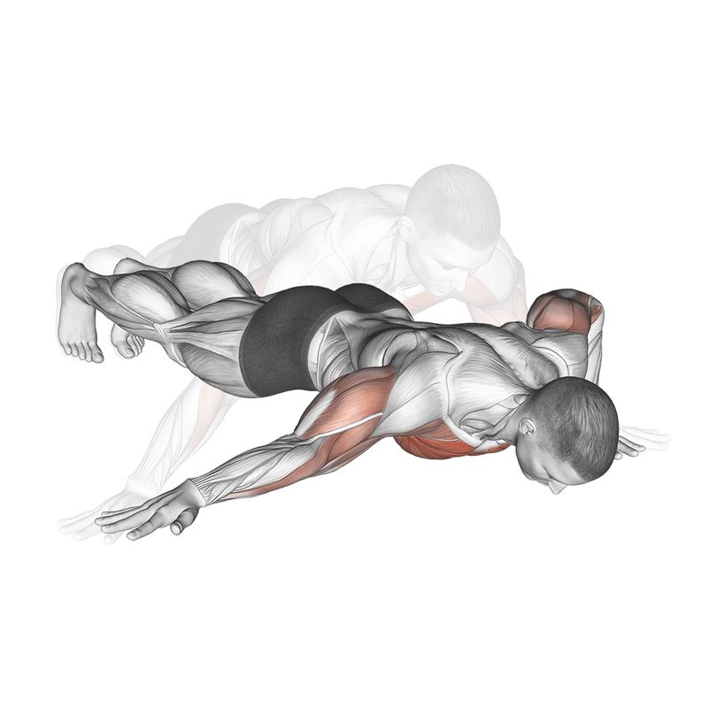 Homme effectuant des pompes archer au poids de corps