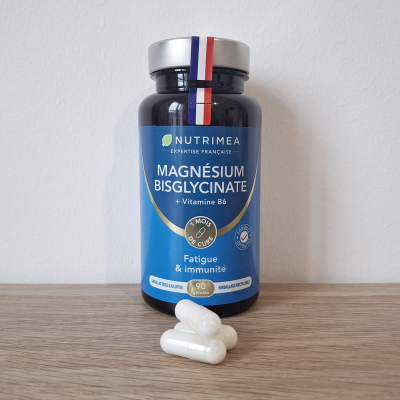 Photo carrée de mon test du magnésium bisglycinate Nutrimea